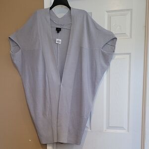 Worthington Gray Open Front Knit Cardigan